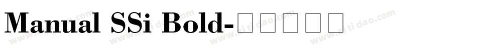 Manual SSi Bold字体转换